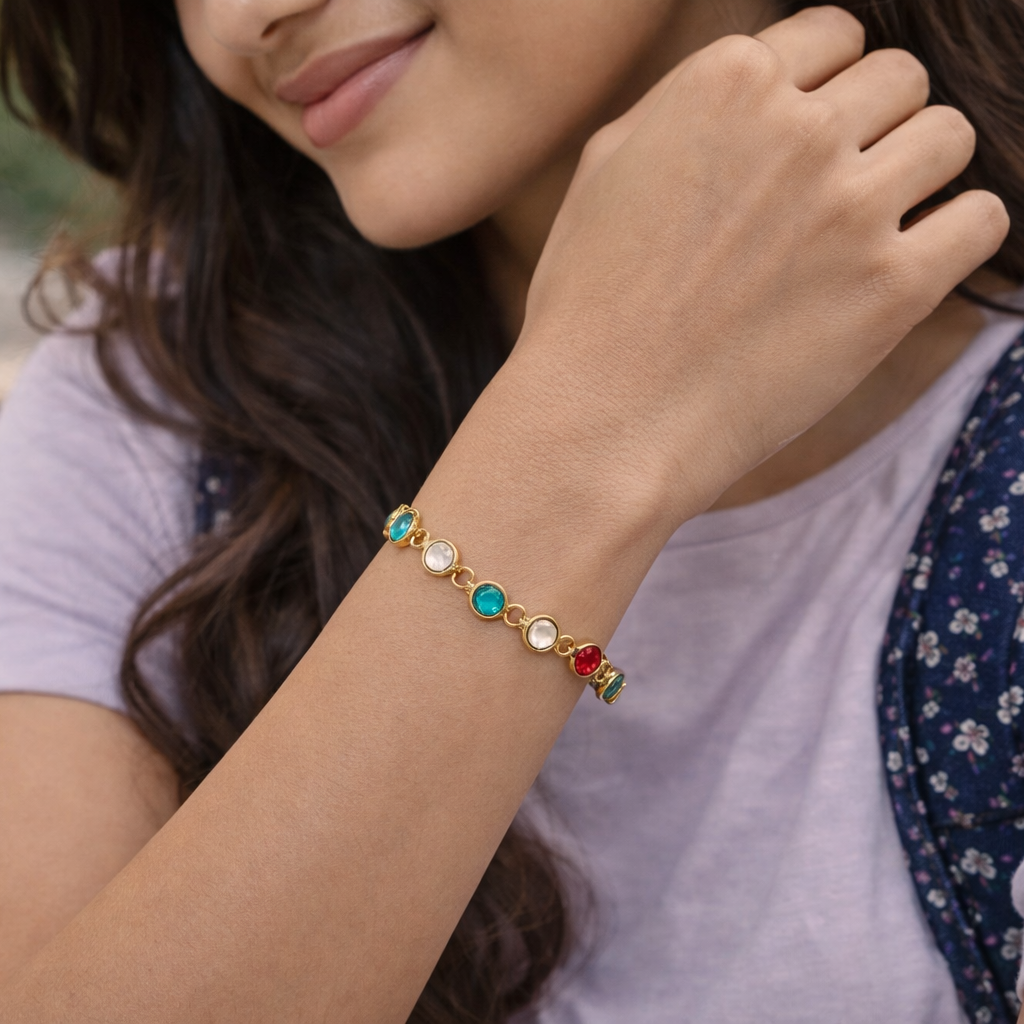 multi stone light weight bracelet