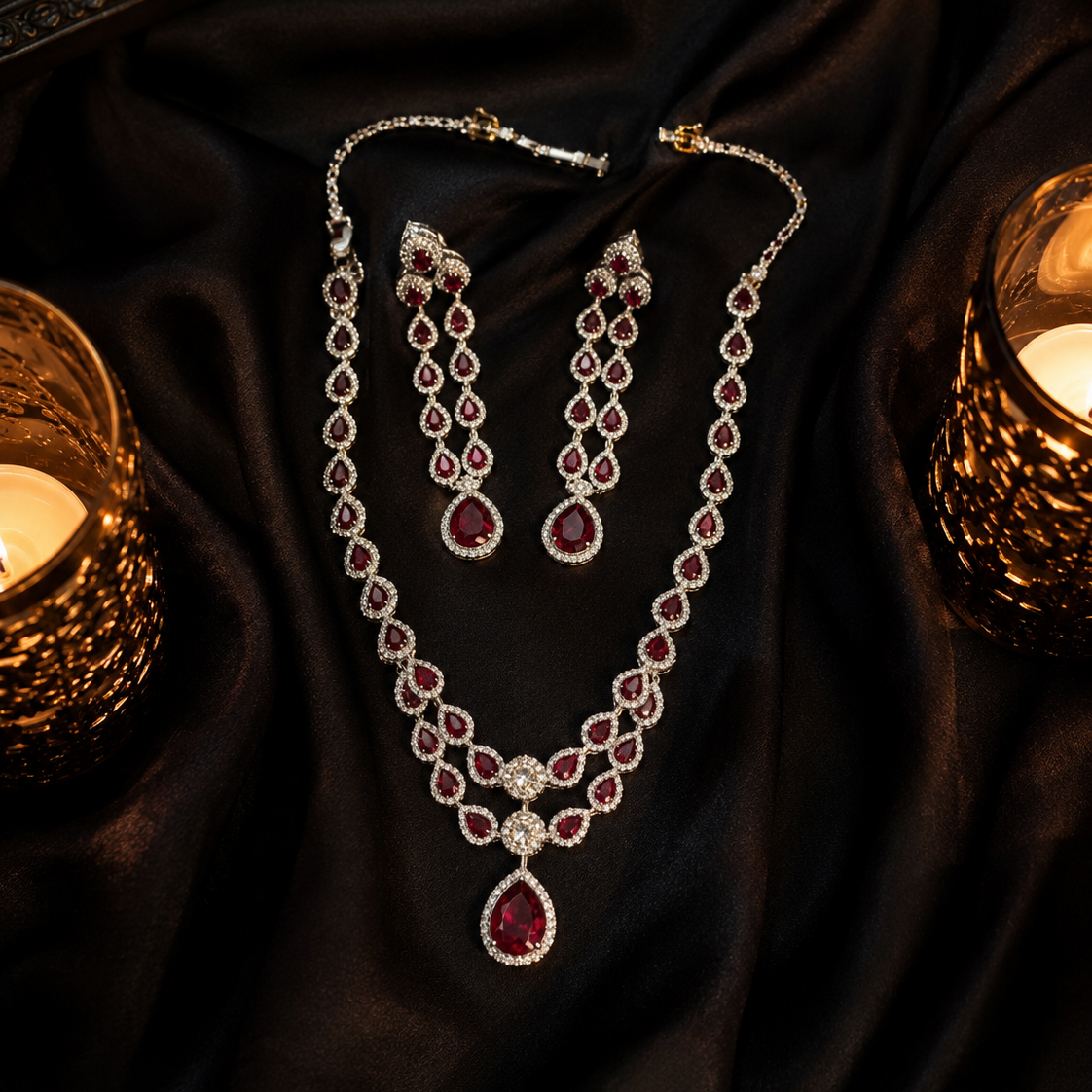 The diamond necklace affordable look, wedding ready, party ready, dinner date ready, gift ready, festive ready, all occasion shine diva