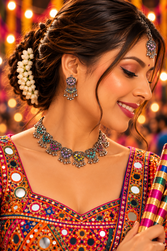 Multicolor choker necklace
