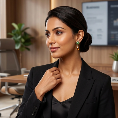 trendy multi color earrings office ready
