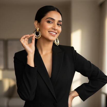 golden hoops light weight office and party wear