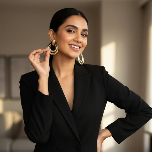 golden hoops light weight office and party wear