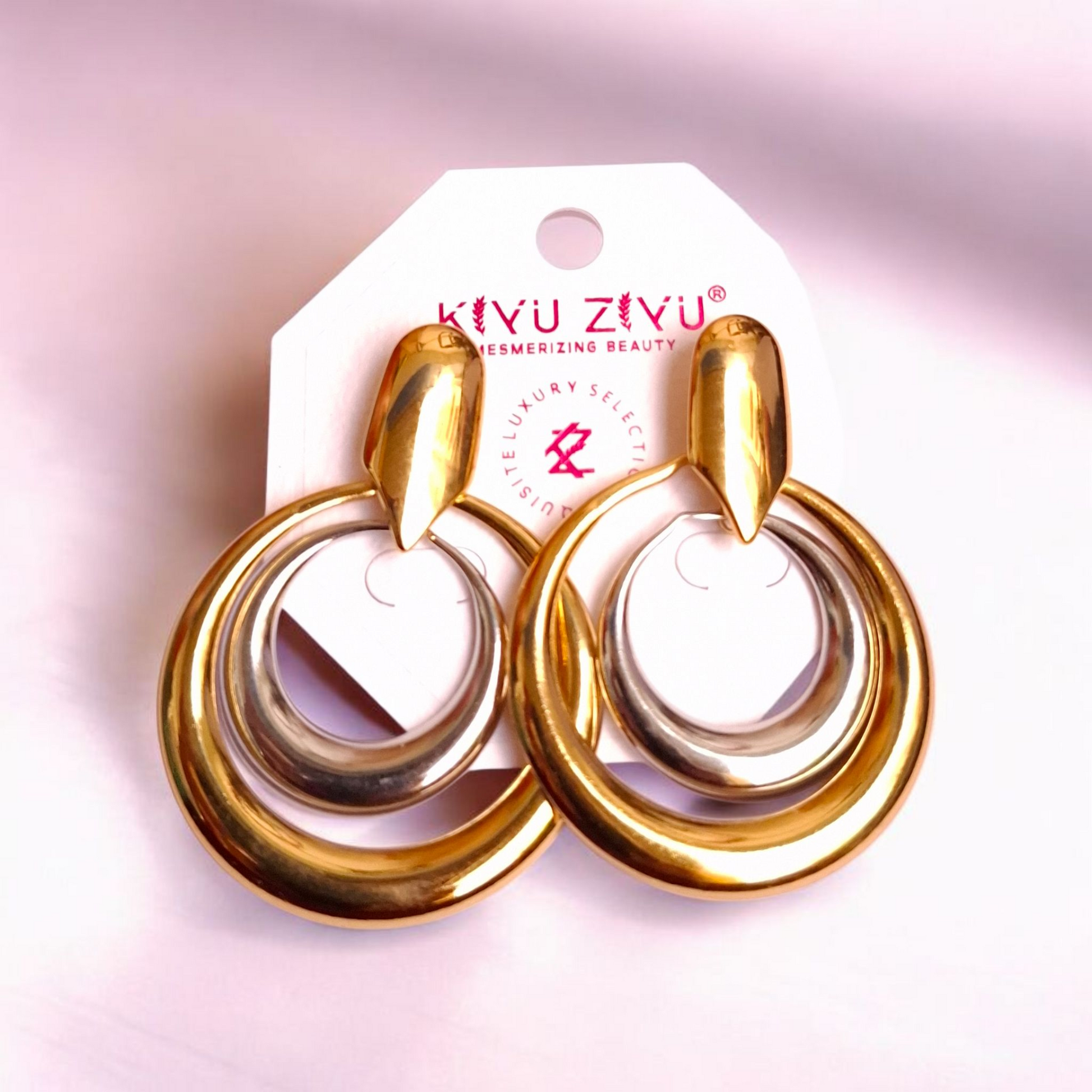 golden hoops light weight office and party wear