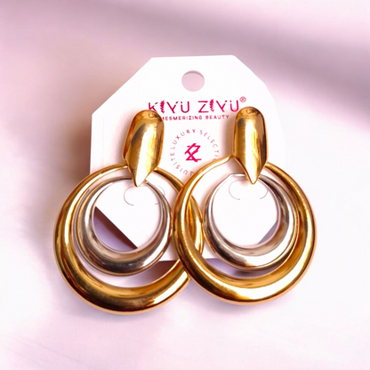 golden hoops light weight office and party wear