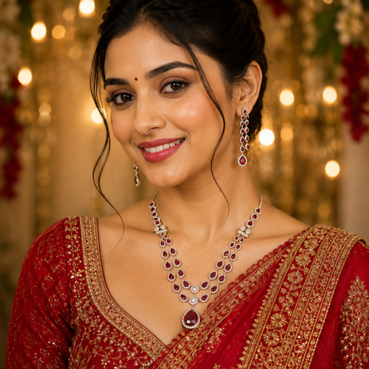The statement piece best quality party ready wedding ready dinner date, festive occasion the light weight diamond set