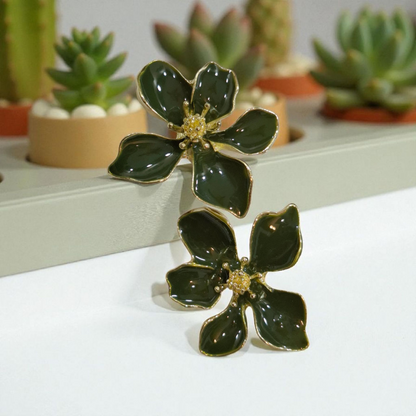 designer trendy fancy anti tarnish steel resin stud earrings